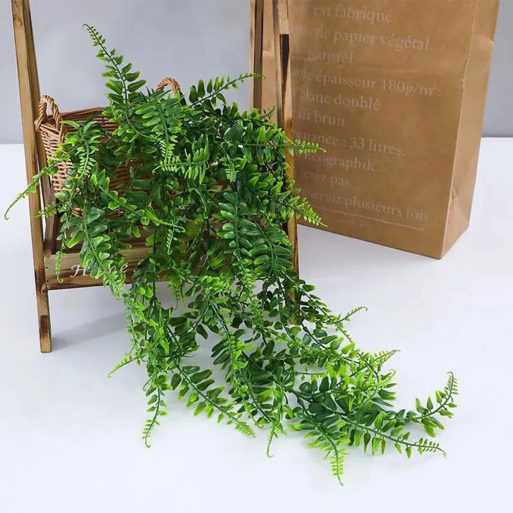 Artificial Hanging Fern Vines for Indoor Greenery Decor & Balcony Wall Styling