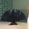 Elegant Black Chinese Folding Fan for Dance, Parties and Vintage Style