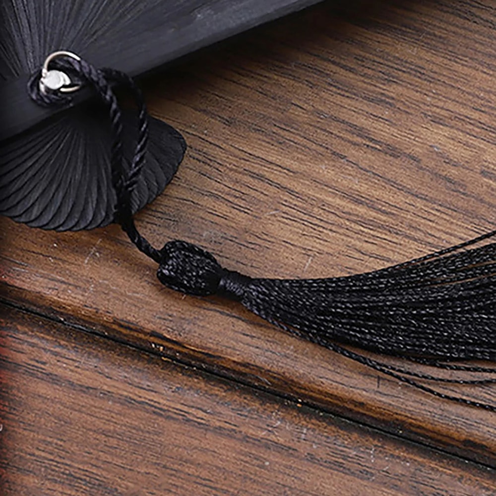Elegant Black Chinese Folding Fan for Dance, Parties and Vintage Style