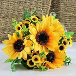 artificial sunflower bouquet silk sunflower flowers for wedding decor and home styling