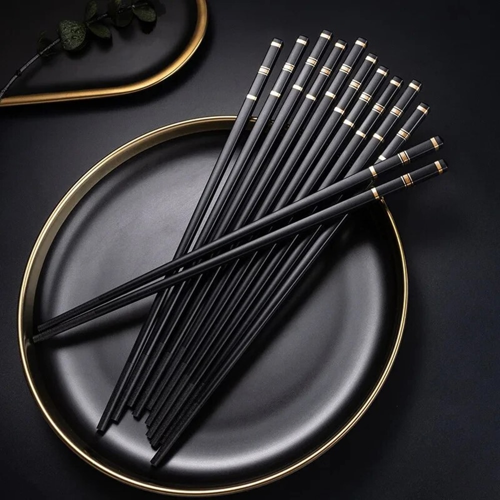 Premium Reusable Alloy Chopsticks Set Non Slip Sushi Chopsticks Pairs