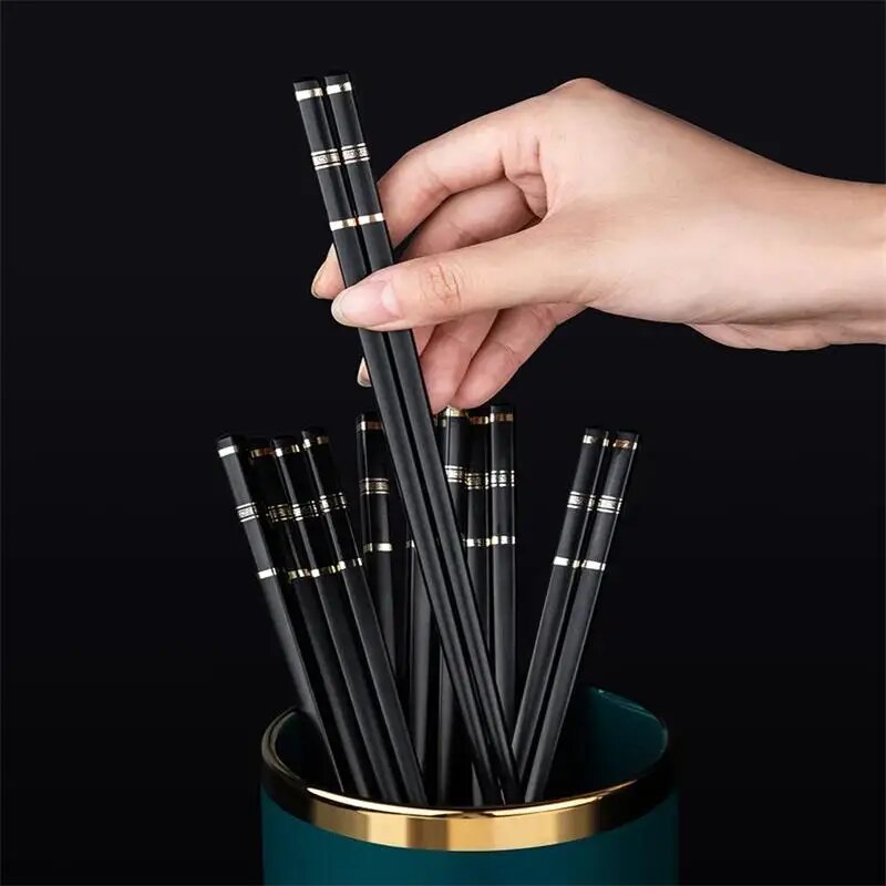 Premium Reusable Alloy Chopsticks Set Non Slip Sushi Chopsticks Pairs
