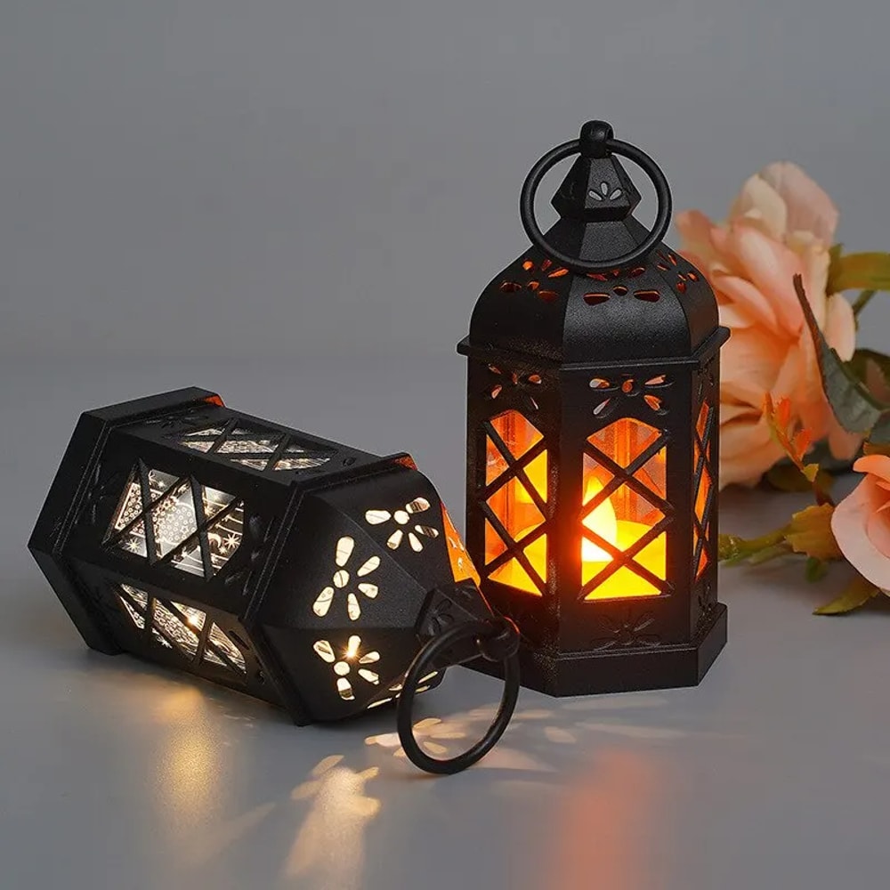 Retro LED Candle Lamp Portable Ambient Lantern Light for Cozy Desk Decor