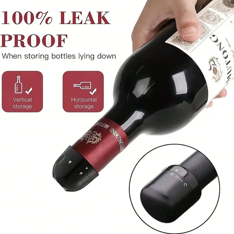 Premium Wine Bottle Stopper Leak Proof Champagne Sealer With Spin Lock Preservation Cap 1