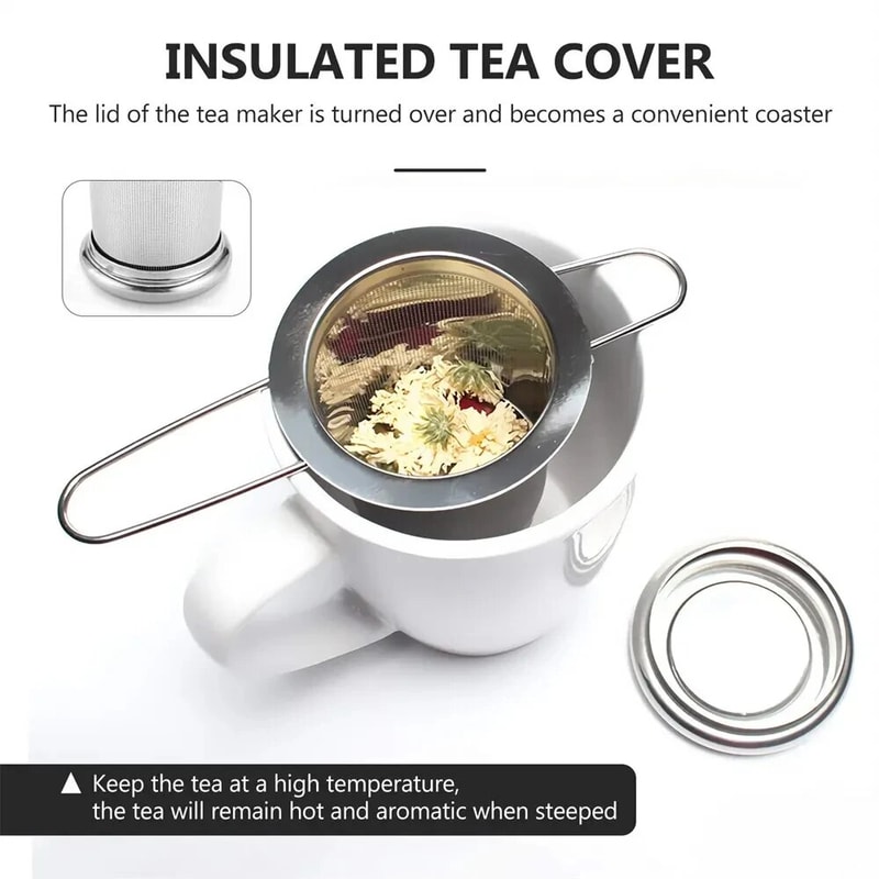 Premium Stainless Steel Tea Infuser with Lid Reusable Loose Leaf Tea Strainer