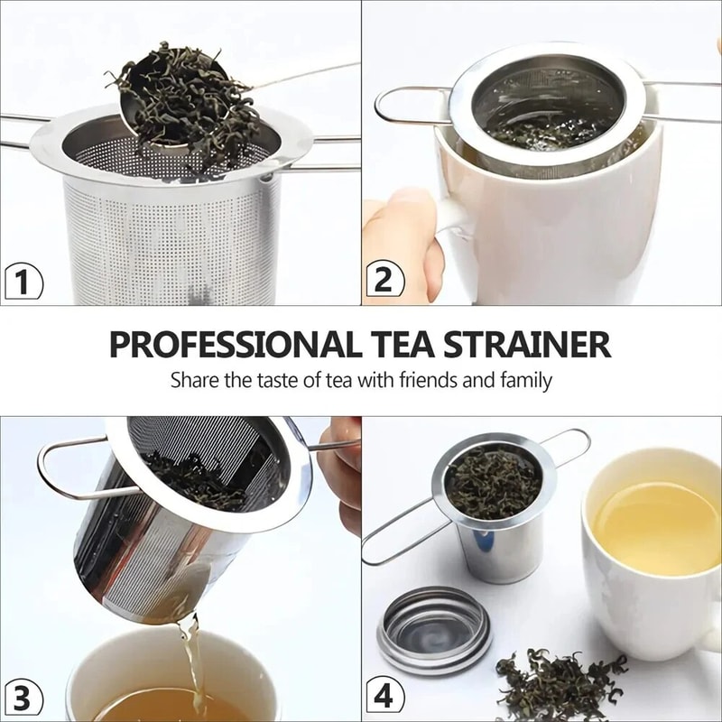 Premium Stainless Steel Tea Infuser with Lid Reusable Loose Leaf Tea Strainer