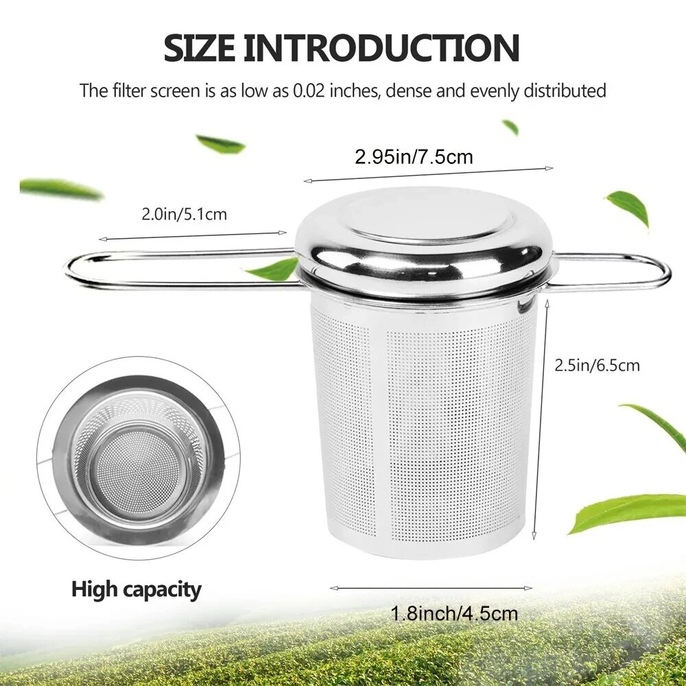 Premium Stainless Steel Tea Infuser with Lid Reusable Loose Leaf Tea Strainer