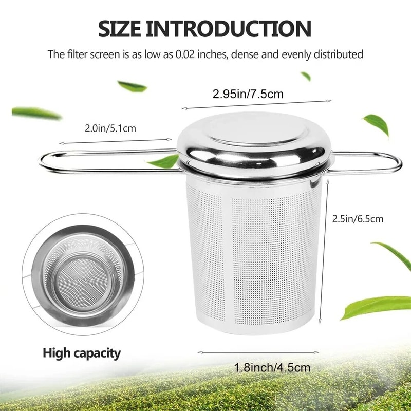 Premium Stainless Steel Tea Infuser with Lid Reusable Loose Leaf Tea Strainer