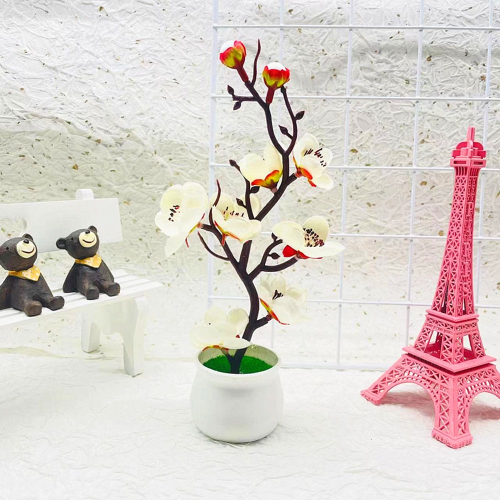 Mini Artificial Bonsai Tree Decor Realistic Faux Plant For Home Office Tabletop 1