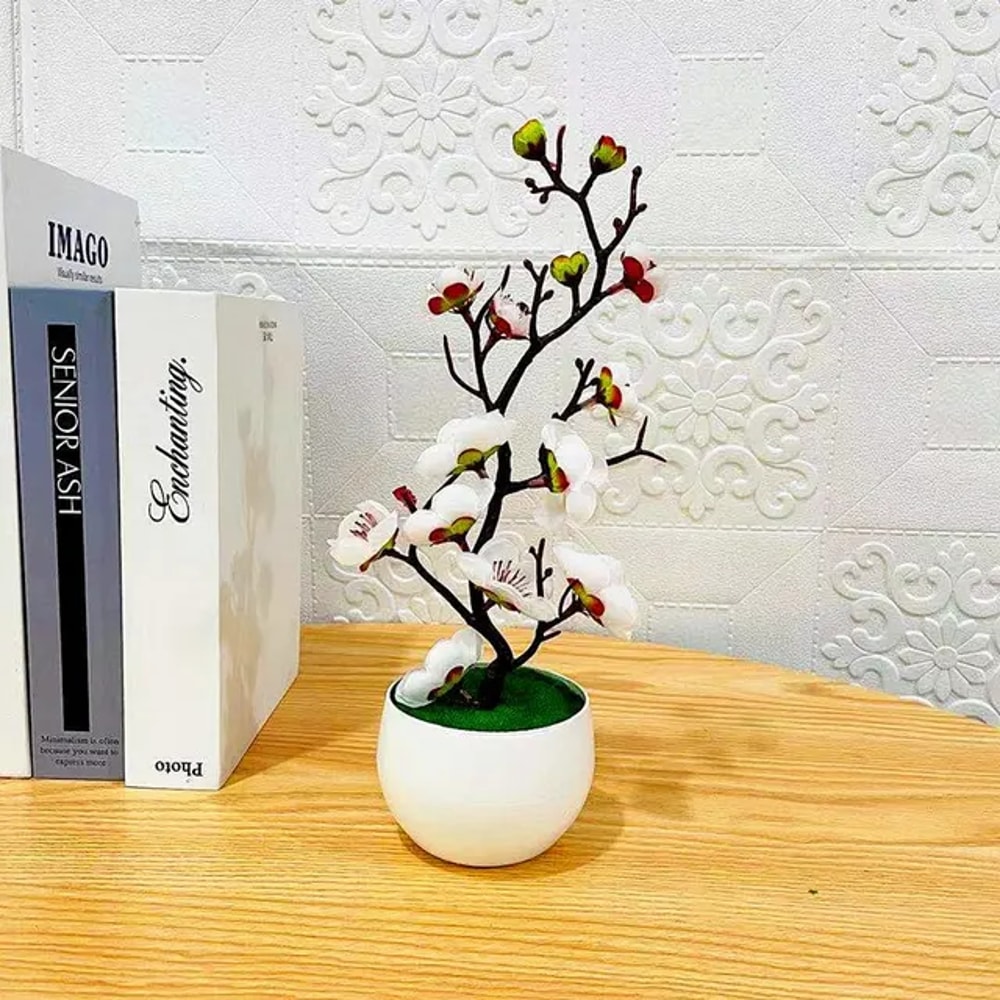 Mini Artificial Bonsai Tree Decor Realistic Faux Plant For Home Office Tabletop 6