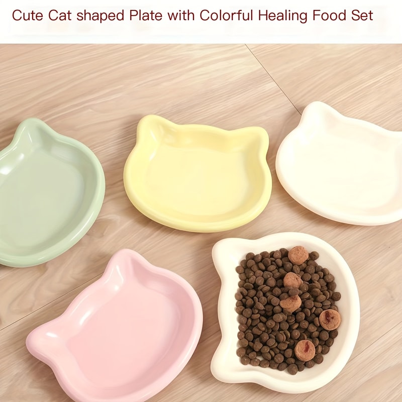 Anti Black Chin Cat Food Dish Multi Compartment Pet Bowl For Healthy Feeding 2
