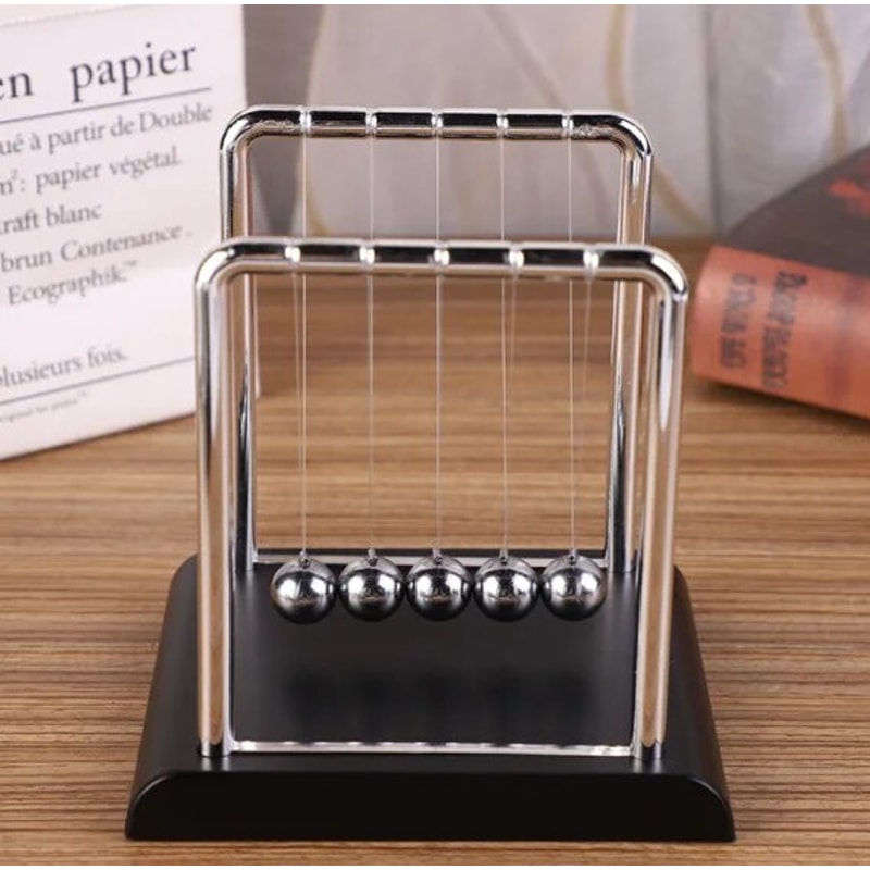 Newton Cradle Desk Stress Relief Toy Physics Pendulum Office Decor Gift
