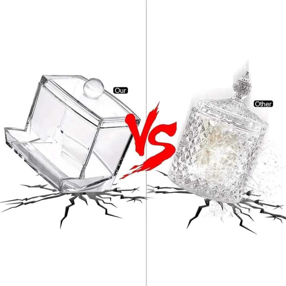 Acrylic Cotton Swab Storage Jar with Lid Large Capacity Bathroom Organizer