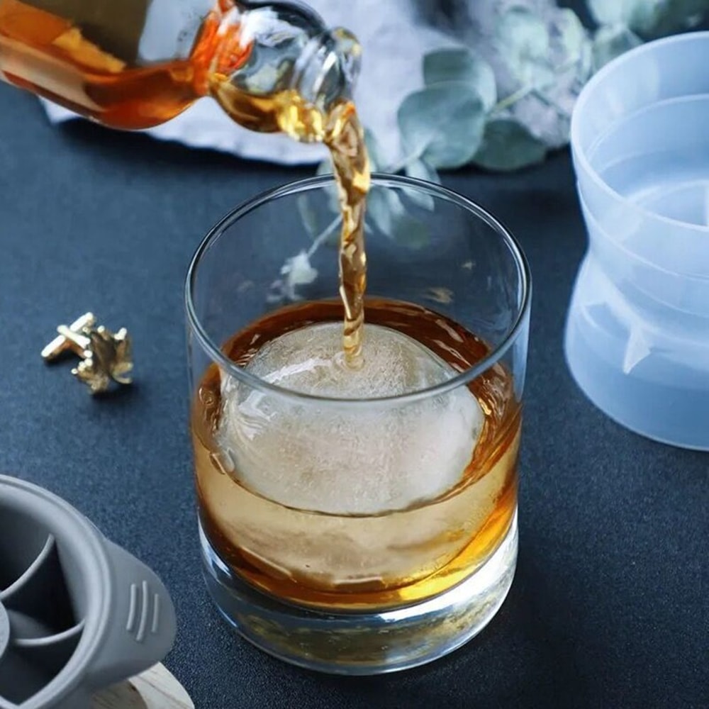 Premium Whiskey Ice Ball Mold Set Large Silicone Ice Sphere Mold For Perfect Cocktail Ice Balls 1