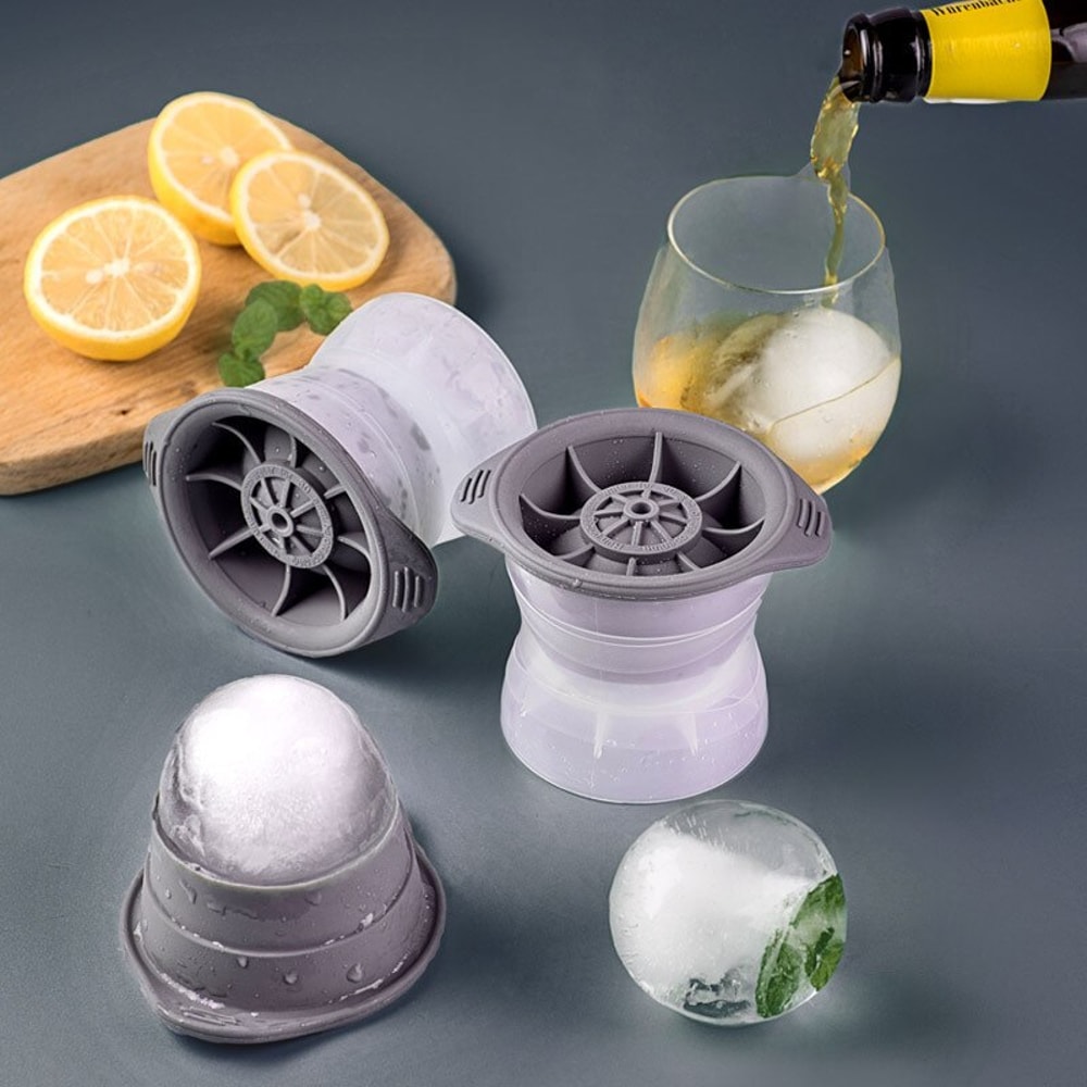 Premium Whiskey Ice Ball Mold Set Large Silicone Ice Sphere Mold For Perfect Cocktail Ice Balls 2