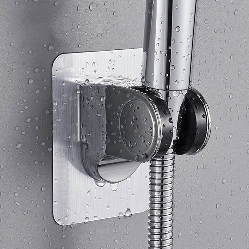 Adjustable Shower Head Holder No Drill Self Adhesive Wall Mounted Bracket