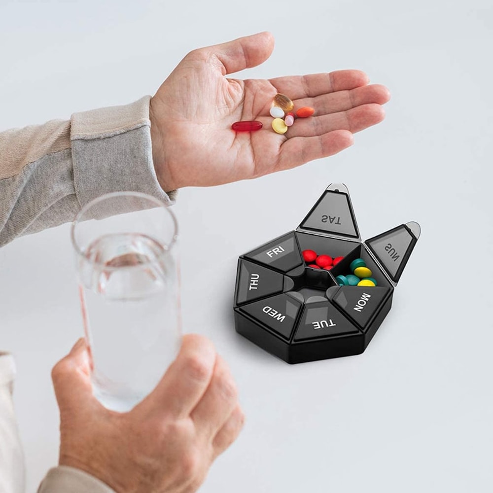 Weekly Pill Organizer Travel Pill Box Day Portable Medicine Case Set 1