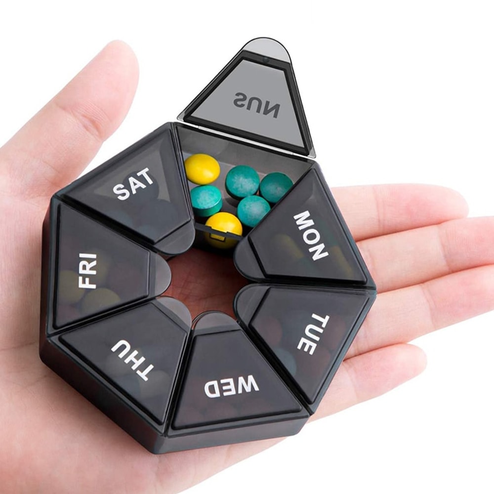 Weekly Pill Organizer Travel Pill Box Day Portable Medicine Case Set 2