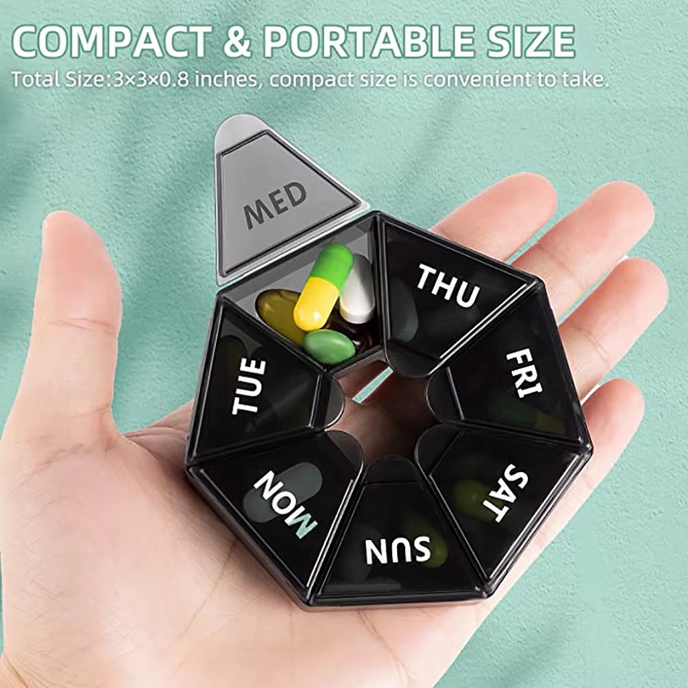 Weekly Pill Organizer Travel Pill Box Day Portable Medicine Case Set 5