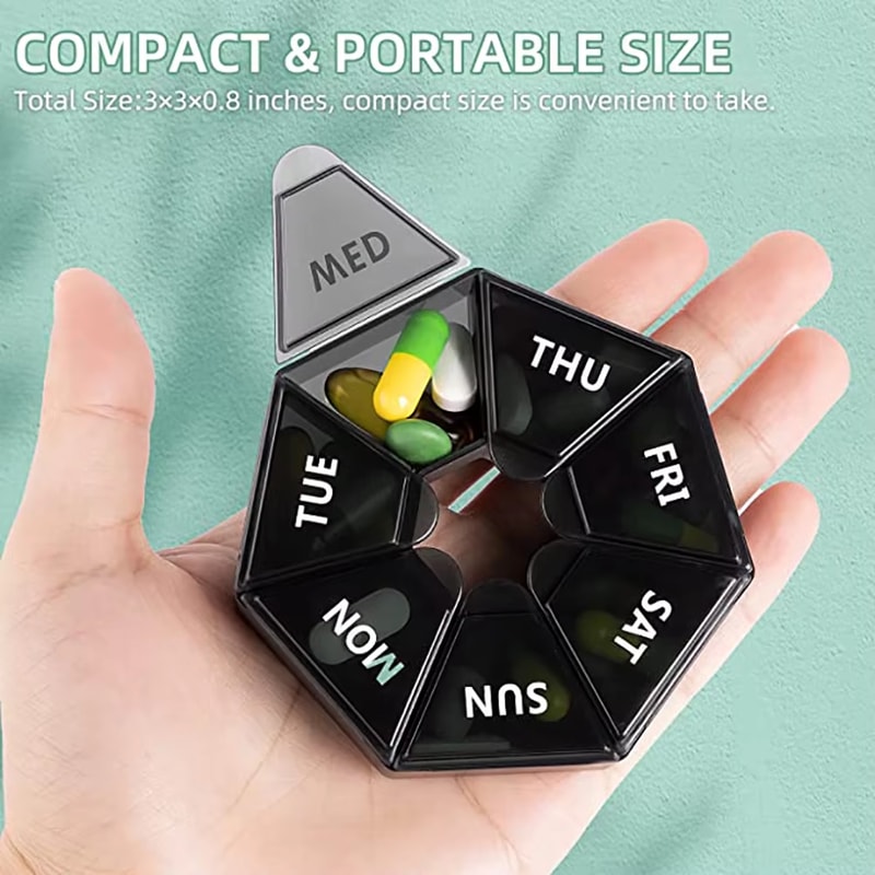 Weekly Pill Organizer Travel Pill Box Day Portable Medicine Case Set 5