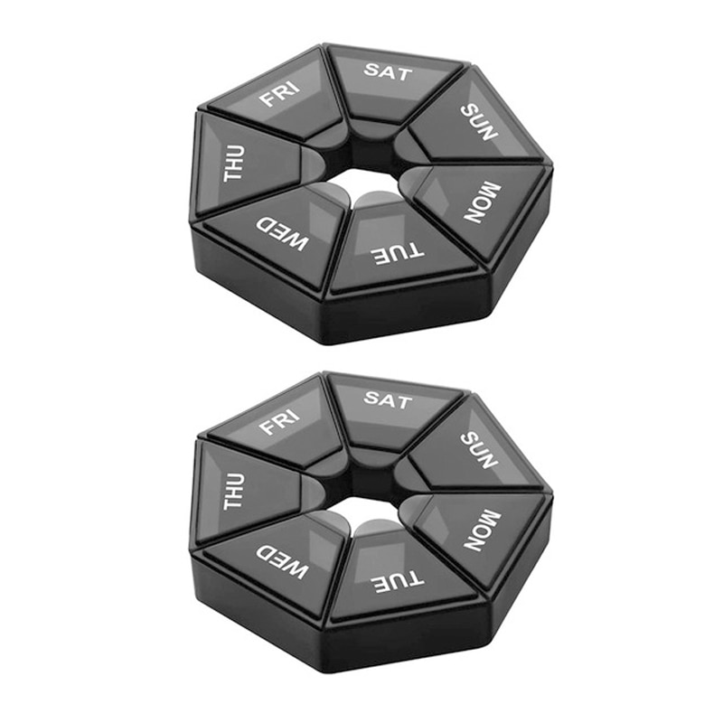Weekly Pill Organizer Travel Pill Box Day Portable Medicine Case Set 6