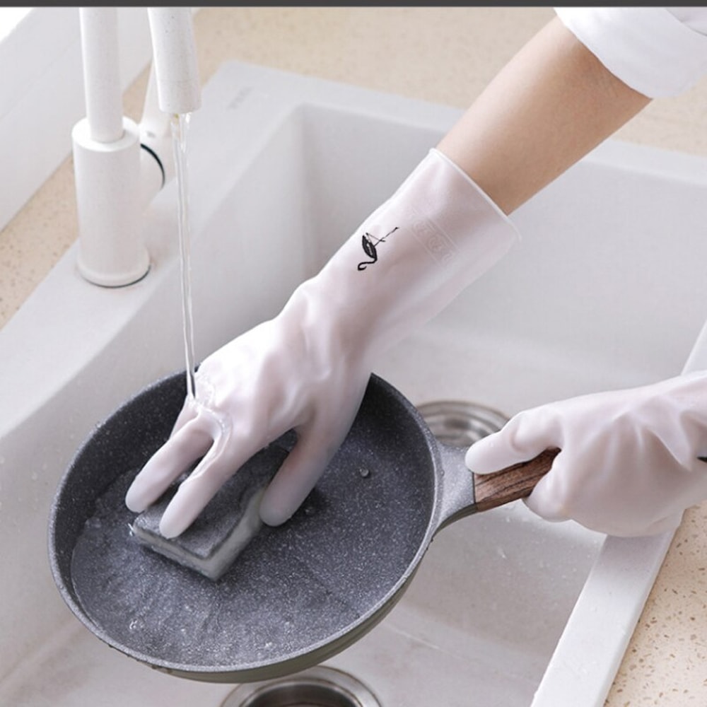 Durable Waterproof Kitchen Cleaning Gloves for Dishwashing and Household Use