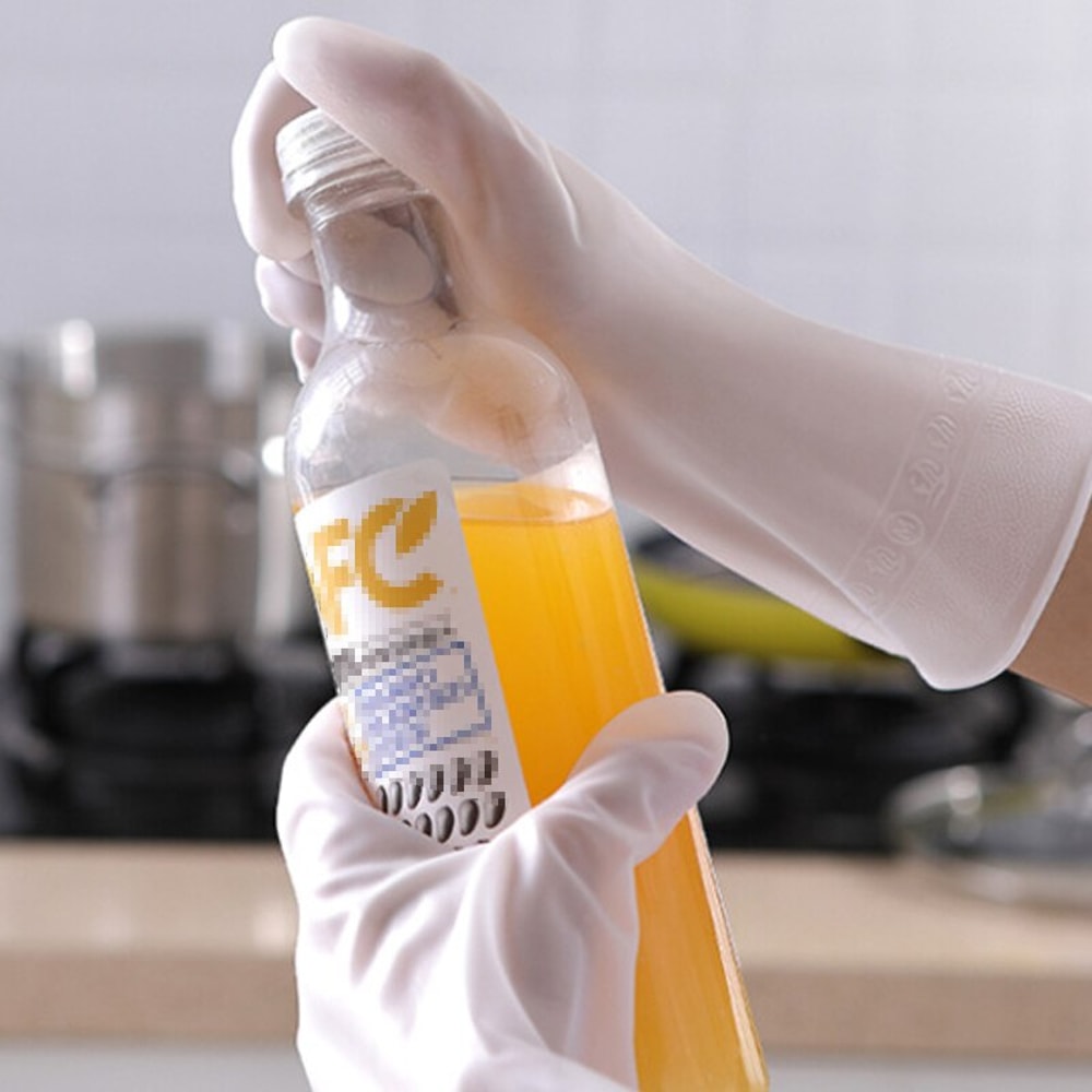 Durable Waterproof Kitchen Cleaning Gloves for Dishwashing and Household Use