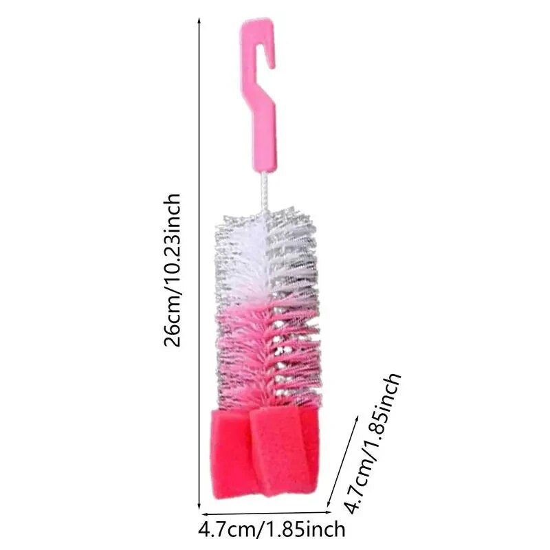 Rotating Baby Bottle Brush Set Long Handle Soft Bristle Cleaner For Bottles Cups And Glassware 5