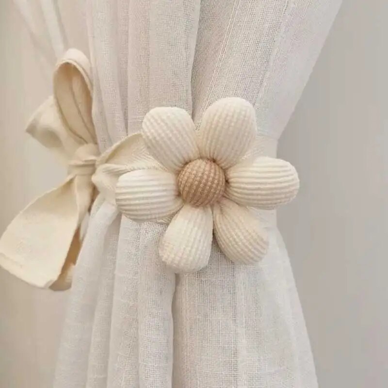 Flower Curtain Tiebacks Decorative Rope for Kids Room and Car Curtains