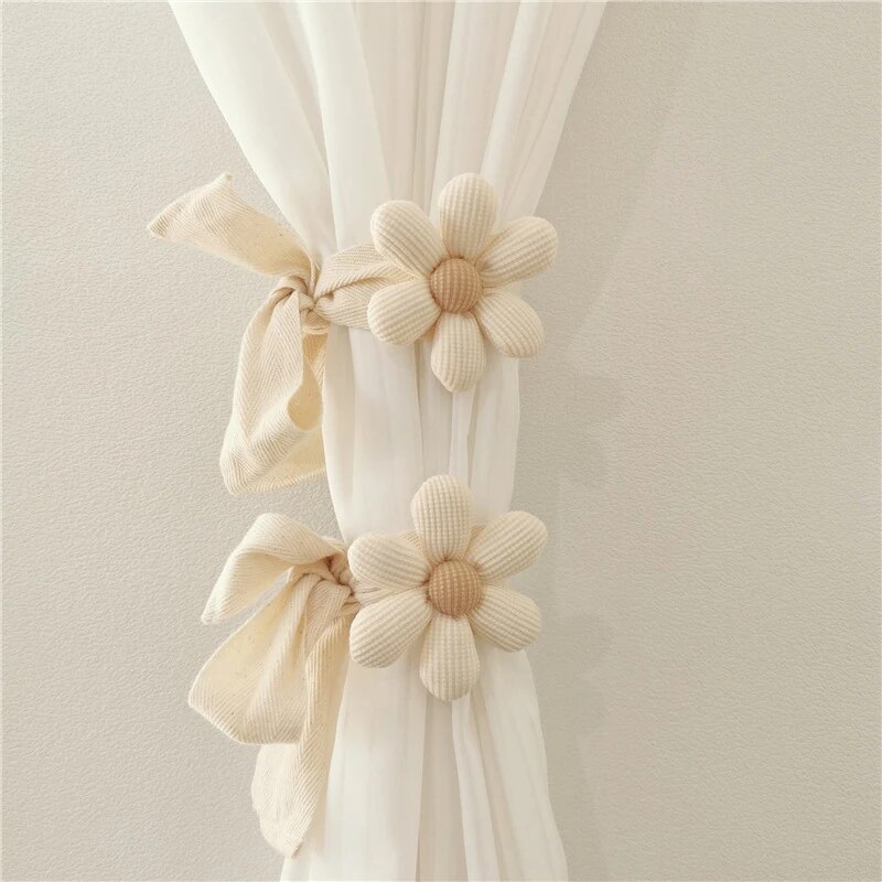 Flower Curtain Tiebacks Decorative Rope for Kids Room and Car Curtains