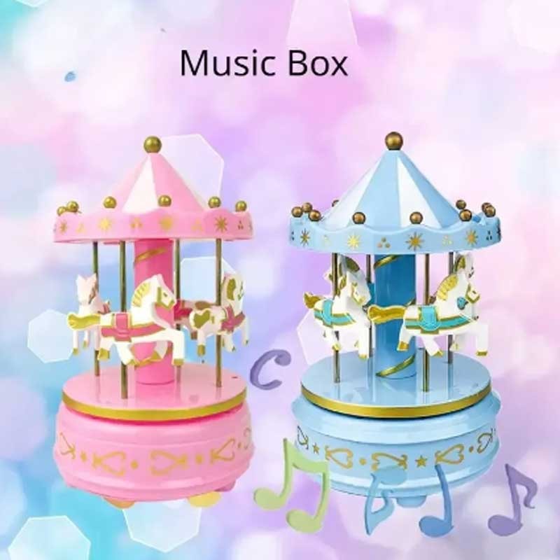 Luxury Carousel Music Box Rotating Horse Romantic Gift Decor