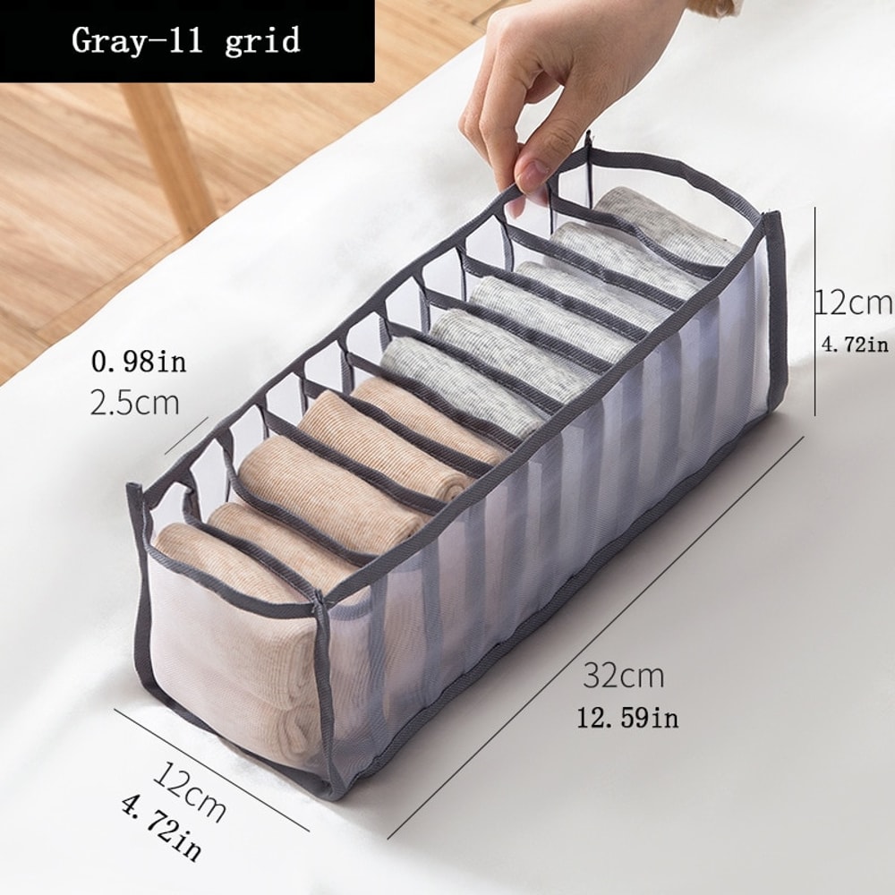 Collapsible Underwear Organizer with Compartments Breathable Drawer Storage Box