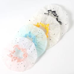 double layer waterproof shower cap for women reusable pvc bath and hair protection cap