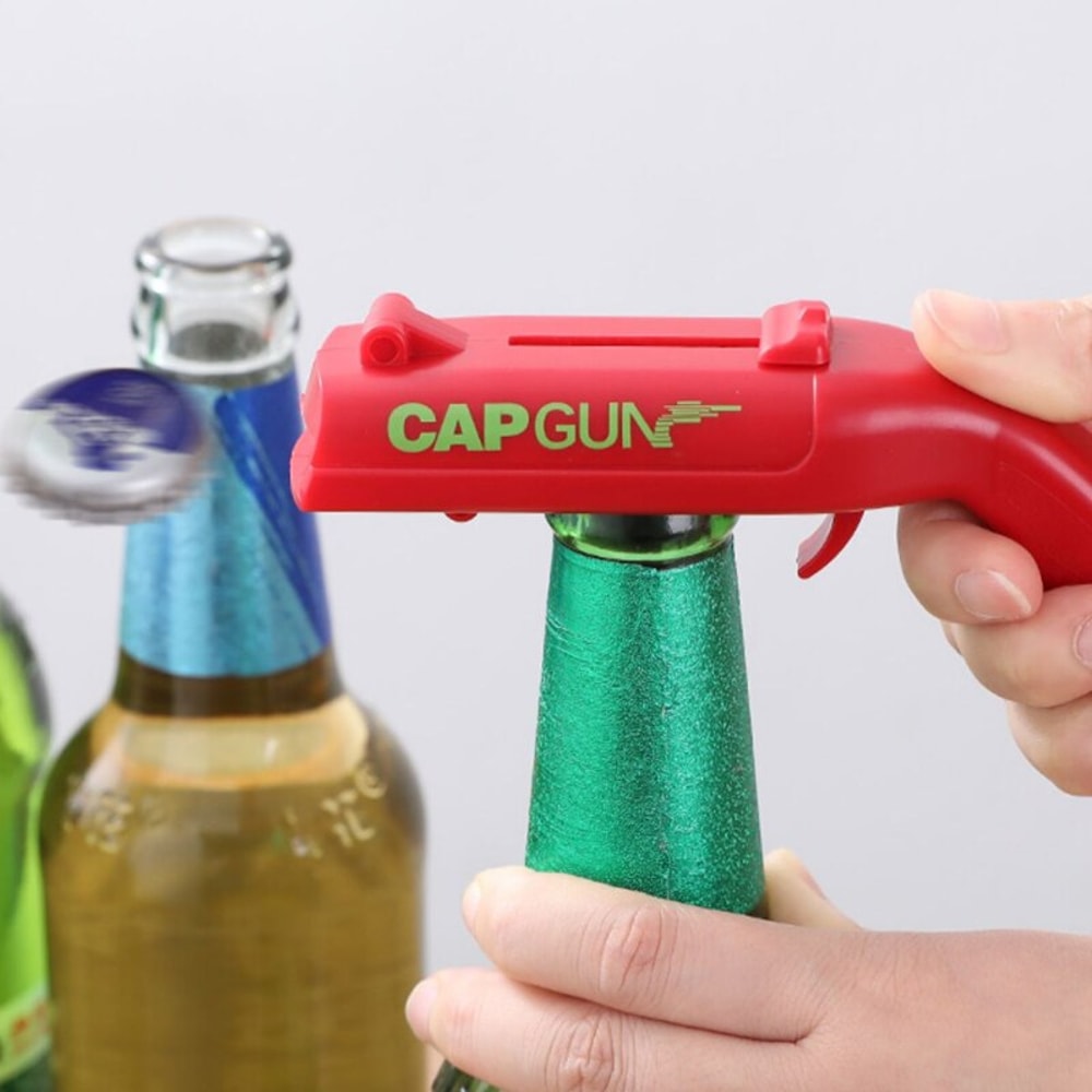 Spring Launch Bottle Opener Gun Portable Cap Launcher Bar Tool 1