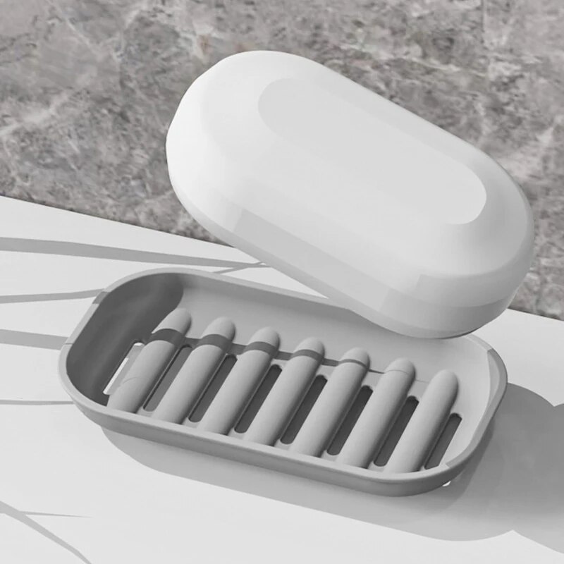 Portable Waterproof Soap Box With Drain Tray Travel Soap Case 2