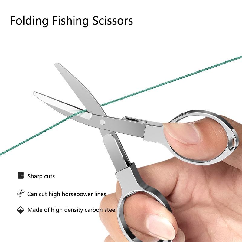 Portable Folding Fishing Line Scissors Carbon Steel Mini Sewing & Tackle Cutter