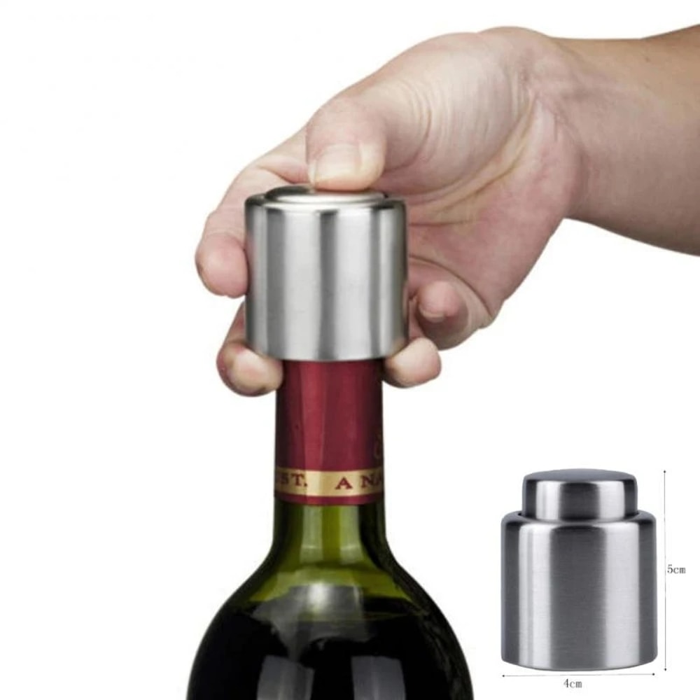 Piece Vacuum Wine Bottle Stopper Stainless Steel Wine Preservation Sealer