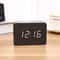 Smart LED Wooden Alarm Clock with Voice Control and Dual Power Display