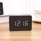 Smart LED Wooden Alarm Clock with Voice Control and Dual Power Display