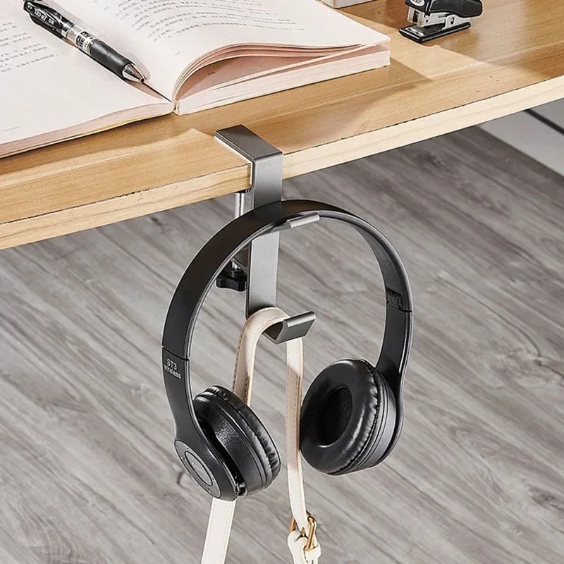 Adjustable Desk Edge Hook Organizer for Headphones Bags Strong Aluminum Clamp