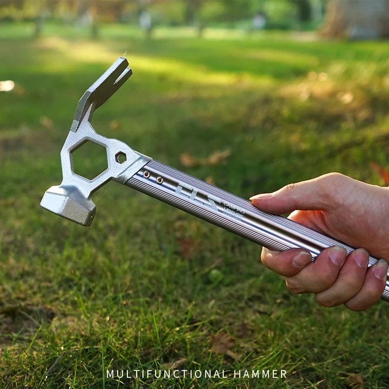 Multifunctional Camping Hammer with Nail Puller Stainless Steel Tent Tool