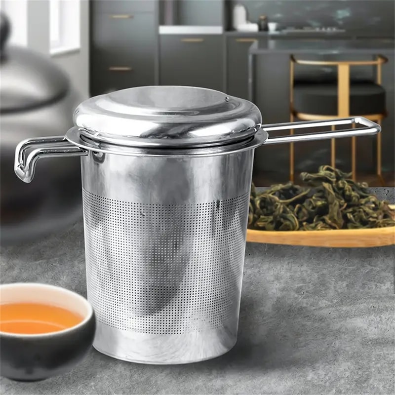 Stainless Steel Tea Infuser with Lid Fine Mesh Loose Leaf Tea Strainer Basket