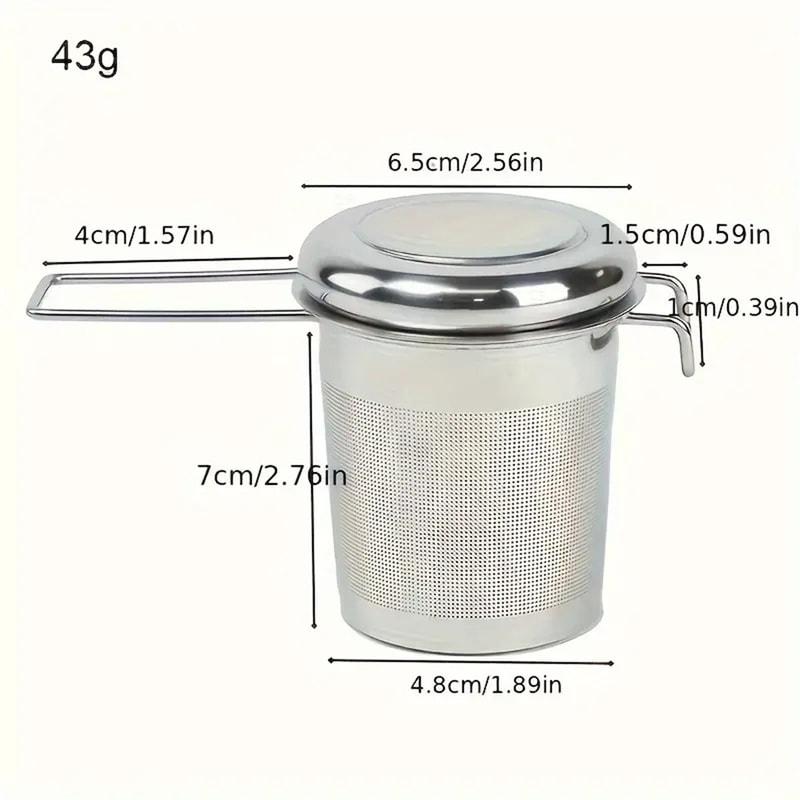 Stainless Steel Tea Infuser with Lid Fine Mesh Loose Leaf Tea Strainer Basket