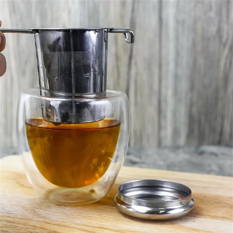 Stainless Steel Tea Infuser with Lid Fine Mesh Loose Leaf Tea Strainer Basket