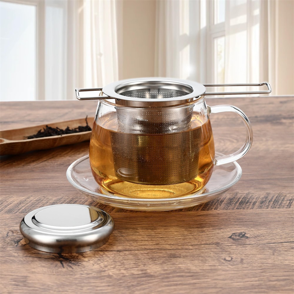 Stainless Steel Tea Infuser with Lid Fine Mesh Loose Leaf Tea Strainer Basket