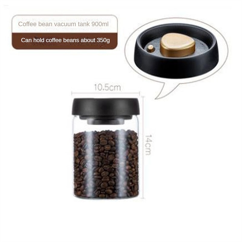 Airtight Vacuum Coffee Canister Glass Coffee Bean Storage Container 6