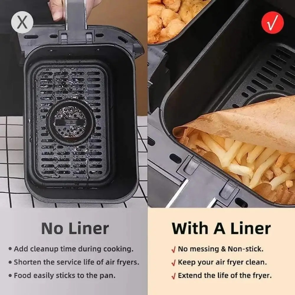 Disposable Air Fryer Paper Liners Oil Proof Baking Sheets For Easy Cleanup 1