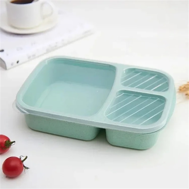 Eco Wheat Straw Bento Lunch Box Set Compartment Meal Prep Containers 6