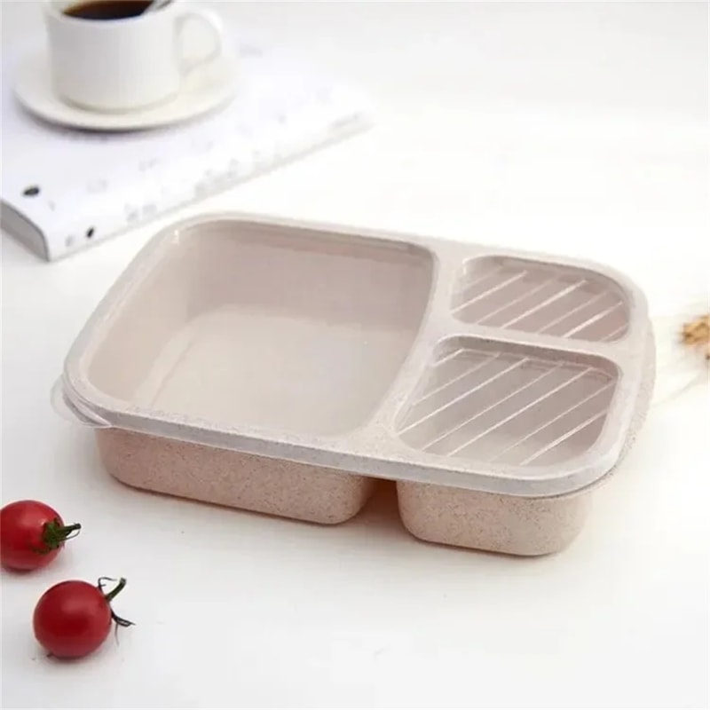 Eco Wheat Straw Bento Lunch Box Set Compartment Meal Prep Containers 7