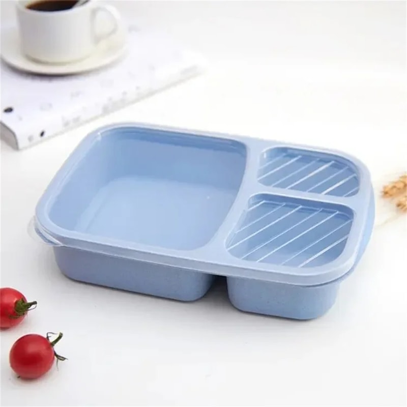 Eco Wheat Straw Bento Lunch Box Set Compartment Meal Prep Containers 9